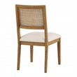 Alaina Cane Back Dining Chair 2 Pack in Linen Fabric with Coastal Wash