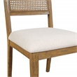 Alaina Cane Back Dining Chair 2 Pack in Linen Fabric with Coastal Wash