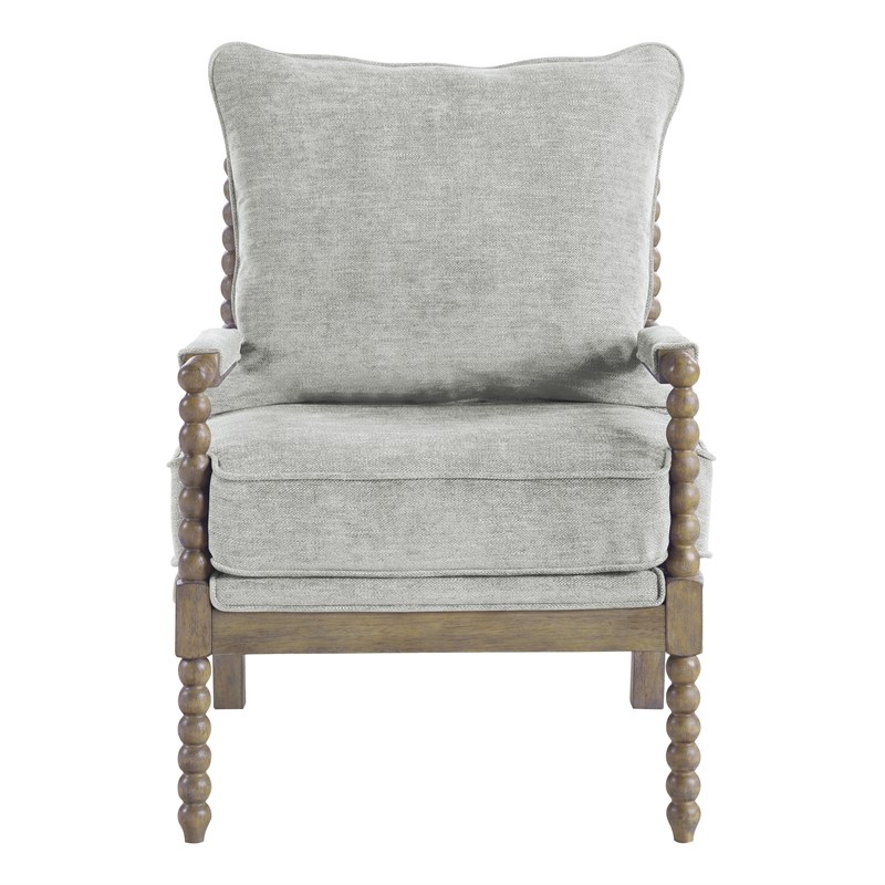 Fletcher Spindle Chair in Smoke Gray Fabric with Brush Charcoal Finish