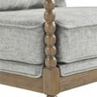 Fletcher Spindle Chair in Smoke Gray Fabric with Brush Charcoal Finish
