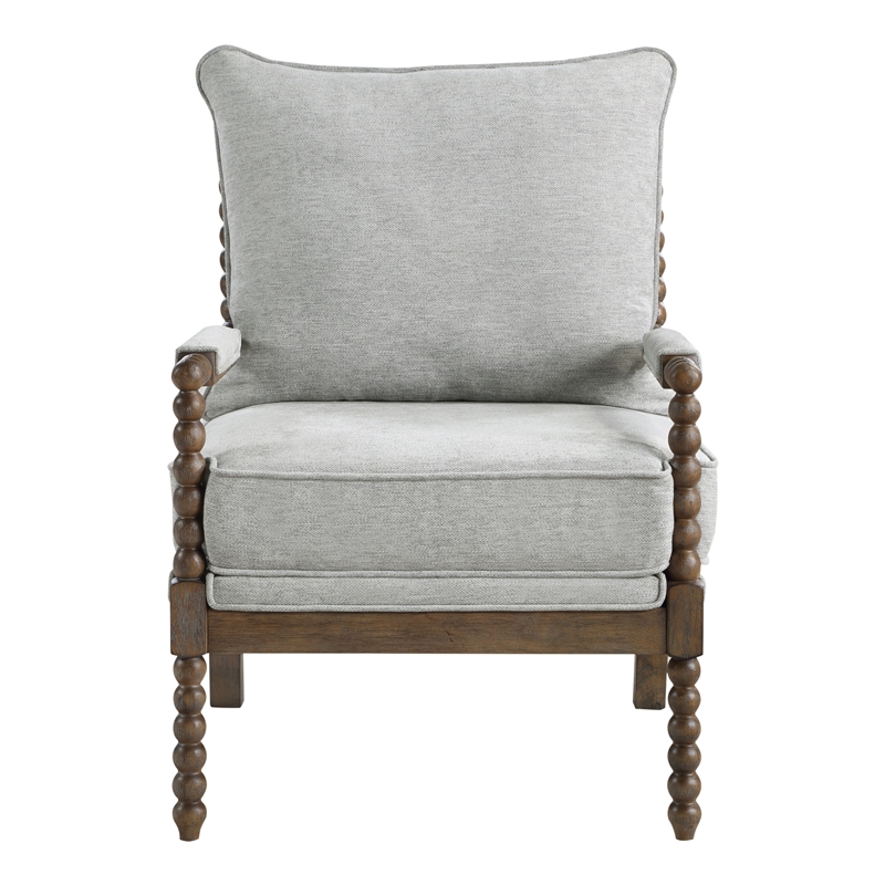 Fletcher Spindle Chair in Smoke Gray Fabric with Brush Charcoal Finish