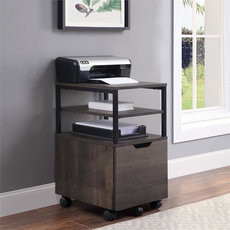 Contempo Mobile Cart in Ozark Ash Brown finish