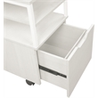 OSP Home Furnishings Contempo Mobile Cart in Campanula White with Metal Frame