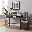 Contempo 40-Inch Desk with Drawer and Shelf in Brown Wood Grain Finish