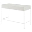 Contempo 40-Inch Desk with Drawer and Shelf in White Finish with Metal Legs