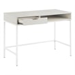 Contempo 40-Inch Desk with Drawer and Shelf in White Finish with Metal Legs