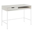 Contempo 40-Inch Desk with Drawer and Shelf in White Finish with Metal Legs