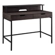 Contempo 40-Inch Desk with 2 drawers and shelf hutch in Brown Wood Grain Finish