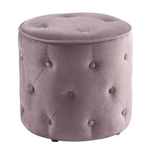 curves tufted round ottoman
