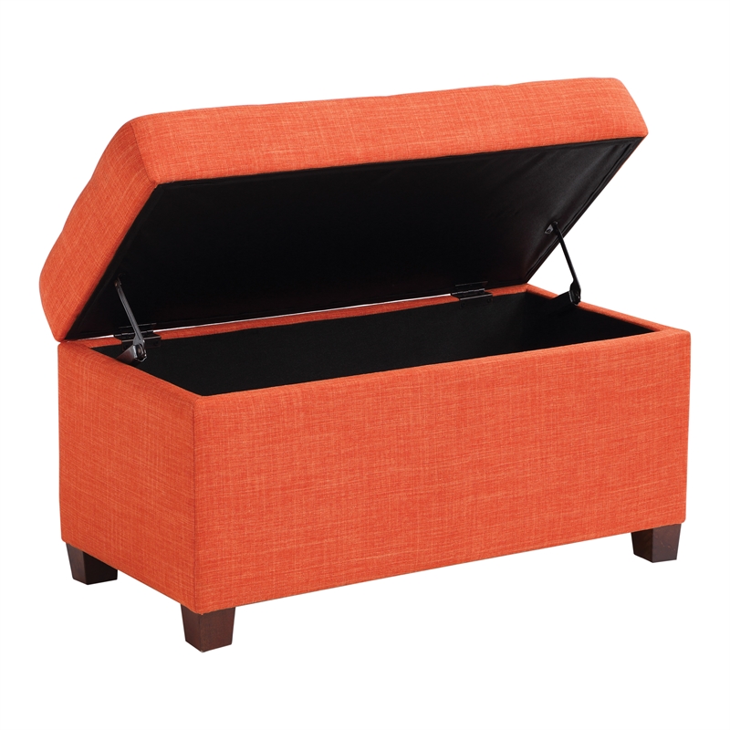 Storage Ottoman in Tangerine Orange Fabric MET804M5