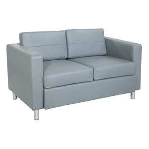 pacific love seat in charcoal gray faux leather