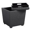 Rockford Storage Ottoman in Pewter Faux Leather