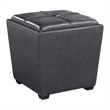 Rockford Storage Ottoman in Pewter Faux Leather
