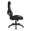 Xeno Gaming Chair in Black Faux Leather with Red Trim