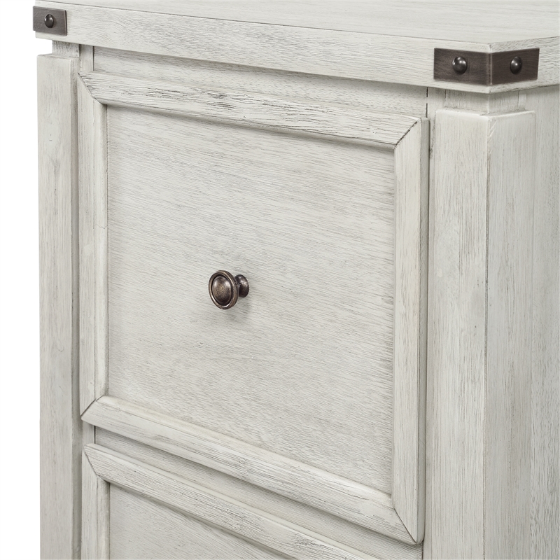 Baton Rouge 2 Drawer File Cabinet in Champagne White Oak Finish