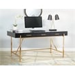 Broadway Desk with Black Gloss Finish and Gold Frame