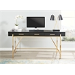 Broadway Desk with Black Gloss Finish and Gold Frame