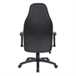 Commander Gaming Chair in Black Faux Leather and Gray Accents