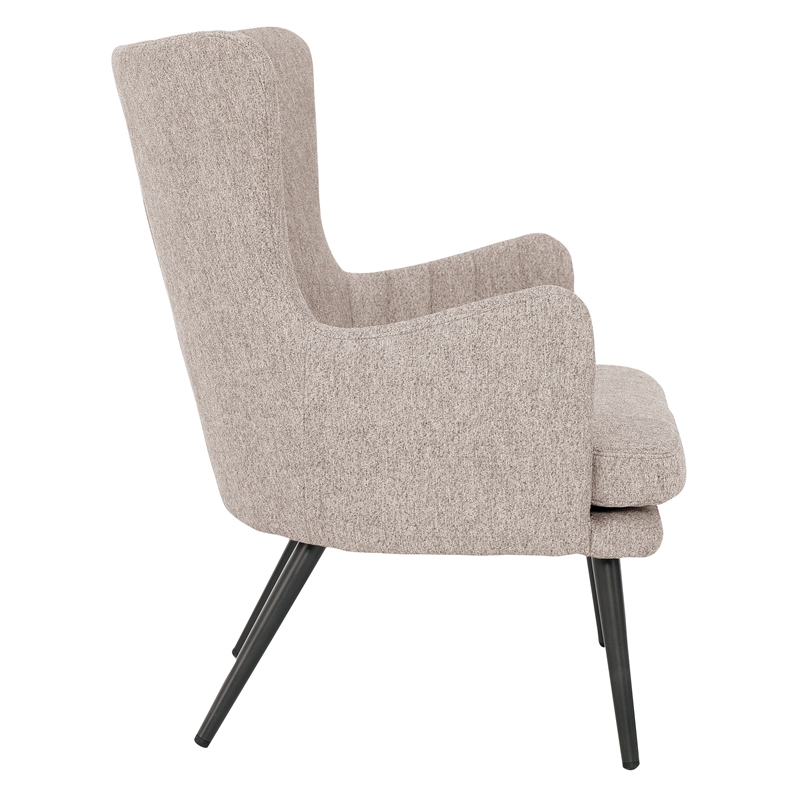 Jenson Accent Chair with Cappuccino Fabric and Grey Legs