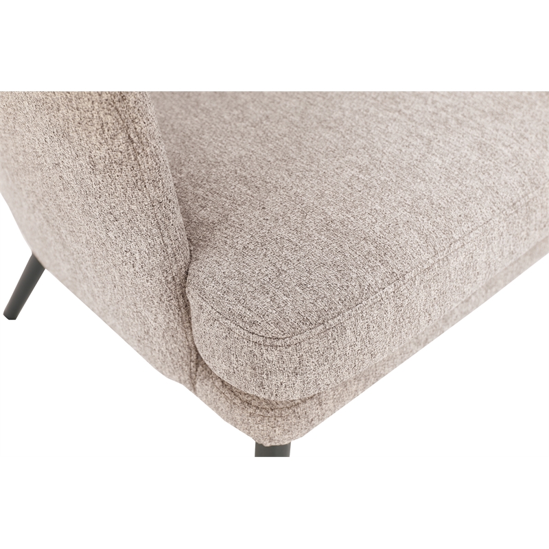 Jenson Accent Chair with Cappuccino Fabric and Grey Legs