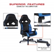 Vapor Gaming Chair in Black Faux Leather with Blue Accents
