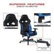 Vapor Gaming Chair in Black Faux Leather with Red Accents