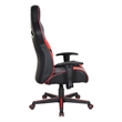 Vapor Gaming Chair in Black Faux Leather with Red Accents