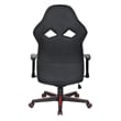 Vapor Gaming Chair in Black Faux Leather with Red Accents