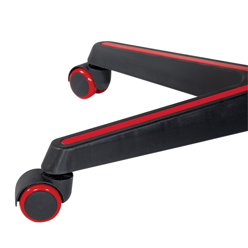 Vapor Gaming Chair in Black Faux Leather with Red Accents