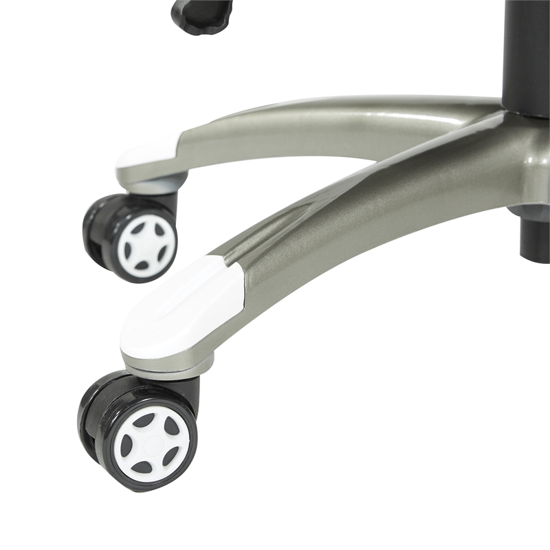 Xplorer 51 Gaming Chair in Black Faux Leather with White Accents