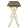 Albury Flip Top Table with Antique White Base and Wood Brown Stain Top