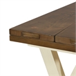 Albury Flip Top Table with Antique White Base and Wood Brown Stain Top
