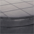 Alloway Storage Ottoman in Pewter Faux Leather with Antique Bronze Nailheads