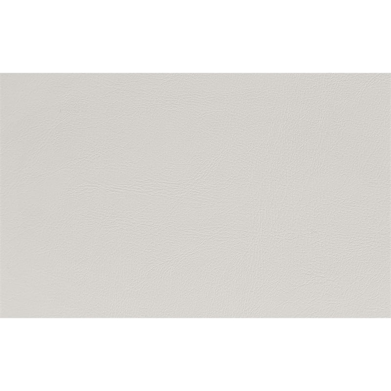 Alloway Storage Ottoman in Cream Faux Leather with Antique Bronze Nailheads