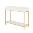 Alios Foyer Table with White Gloss Finish and Gold Chrome Plated Frame