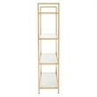 Alios Bookcase in White Gloss finish with Rose Gold Chrome Plated Base