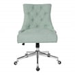 Amelia Office Chair in Mint Blue Fabric with Chrome Base