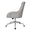 Amelia Office Chair in Fog Gray Fabric with Chrome Base