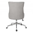 Amelia Office Chair in Fog Gray Fabric with Chrome Base