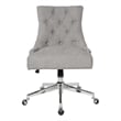 Amelia Office Chair in Fog Gray Fabric with Chrome Base
