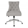 Amelia Office Chair in Fog Gray Fabric with Chrome Base