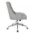 Amelia Office Chair in Fog Gray Fabric with Chrome Base