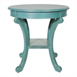 Vermont Accent Table in Engineered Wood  Antique Caribbean Blue Finish