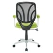 Screen Back Chair with Green Mesh Fabric and Silver Coated Arms and Base