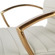 Mid-Back Faux Leather Chair with Gold Finish in Cream Faux Leather