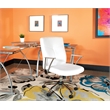 Faux Leather Chair in White with Chrome Base