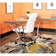 Faux Leather Chair in White with Chrome Base