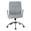 Faux Leather Chair in Charcoal with Chrome Base