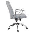 Faux Leather Chair in Charcoal with Chrome Base