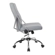 Faux Leather Chair in Charcoal with Chrome Base